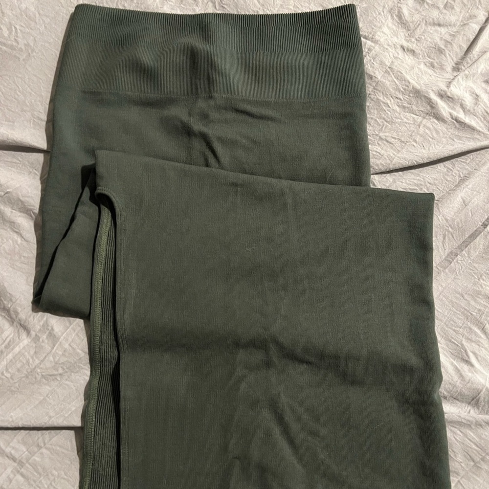 Fabletics green body-con maxi shirt